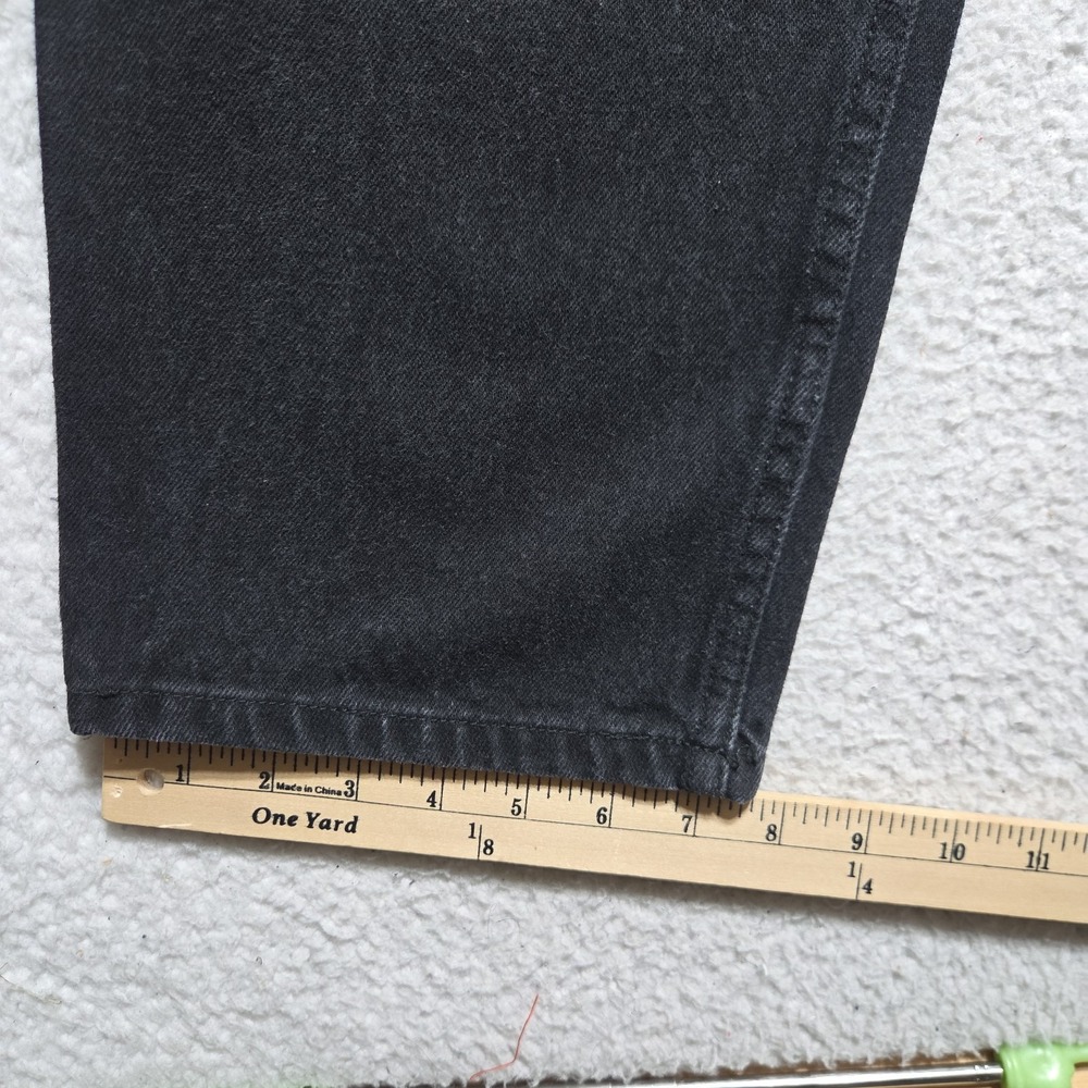 VTG Bugle Boy 750 Jeans Mens 30x30 Black Denim Wide Leg Tapered Y2k - Picture 3 of 9